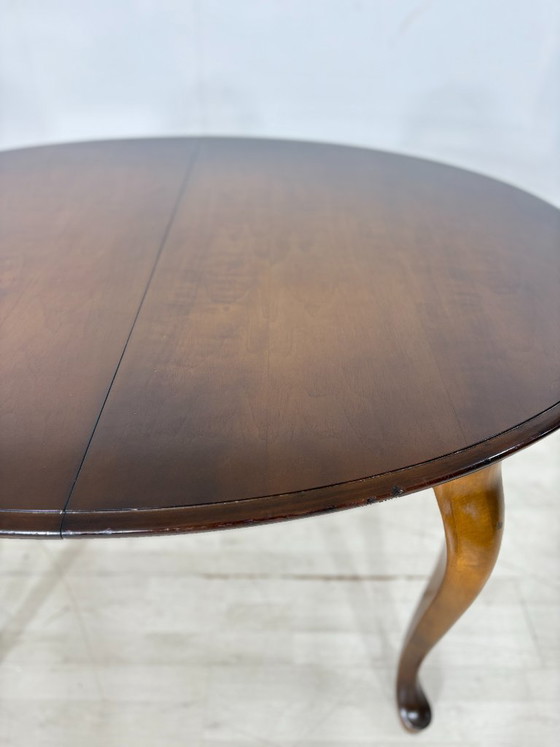 Eleganter Mid Century Esstisch / Vintage Küchentisch / ausziehbarer Tisch / Runder Chippendale Esstisch (photo 6 of 19)