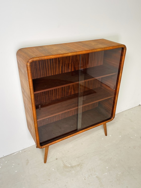 Image 1 of Stylish Display Case With Round Corners From 1950s