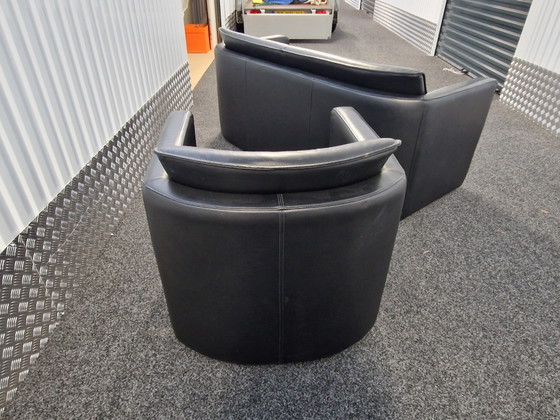 Image 1 of Leolux leren bank + stoel