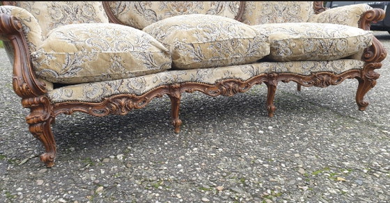 Canapé Baroque Italien – Meubles, Textile, Wood (photo 5 of 7)