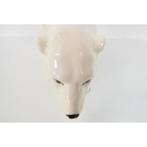 Vintage porcelain polar bear sculpture for Royal Dux, Czechoslovakia 1925s