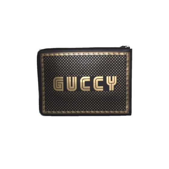 Gucci, Clutch con cerniera in pelle nera Guccy x SEGA (photo 3 of 12)