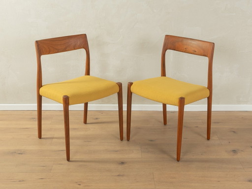 2 sedie da pranzo modello 77 di Niels O. Møller