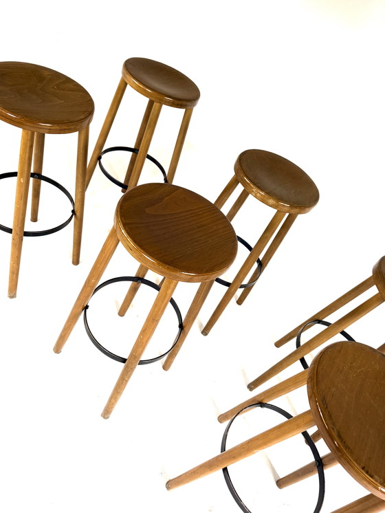 Image 1 of 6x vintage brutalist bar stool '60s