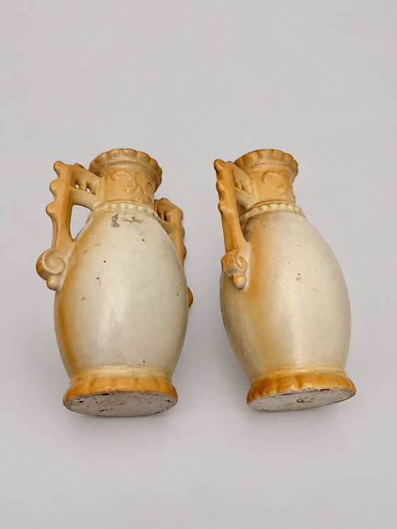 Antique 4-piece mantel Vases set Czecho-Slovakia – Art Nouveau ca. 1920 – "Made in Czecho-Slovakia", Porcelain (photo 8 of 9)