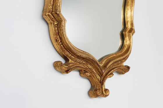 Image 1 of French Rococo-Baroque Style Mirror in Wood with Gilded Frame