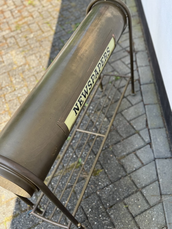 Image 1 of Vintage Hollywood Regency Newspaper Light Stand