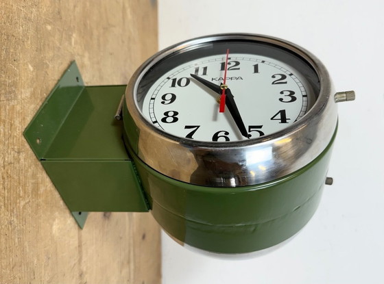 Image 1 of Vintage Green Kappa Maritime Double-Sided Wall Clock, 1980s