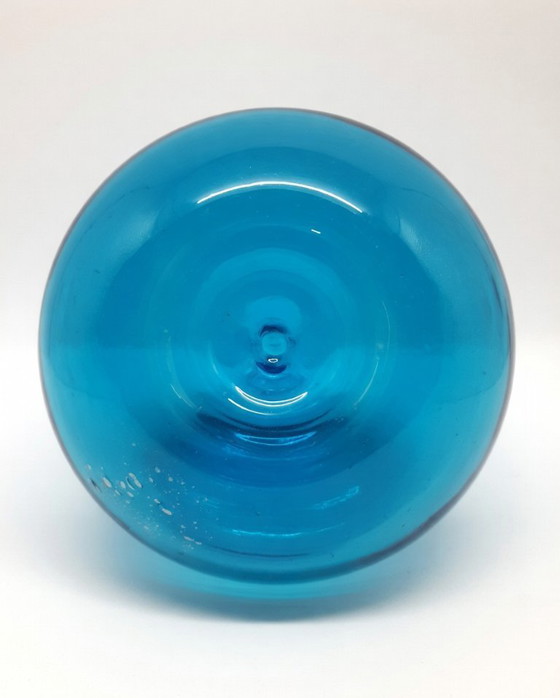 Image 1 of Set of 3 hand-blown turquoise designer vases – Ocean Blue Collection