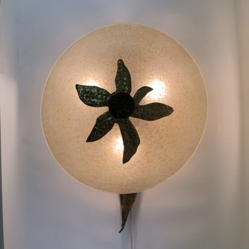 Italienische Glas-Deckenleuchte, 1970er Jahre