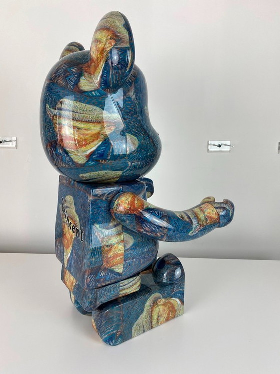 Image 1 of Bearbrick Van Gogh Museum Self-portrait with gray Felt Hat 1000% MEDICOM toys