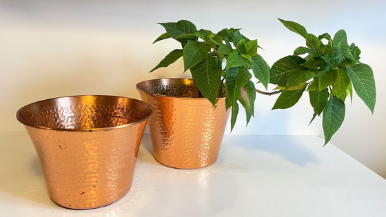 Image 1 of Pair of Copper Planters from the 60's