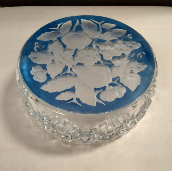 Image 1 of ciotola o piatto in vetro base decorativa blu