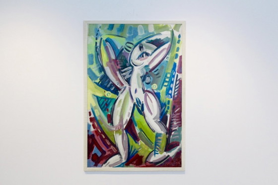 Martin Wollmer, Dipinto Moderno Astratto, Artista COBRA, Dipinti e disegni, Bianco (foto 4 di 9)