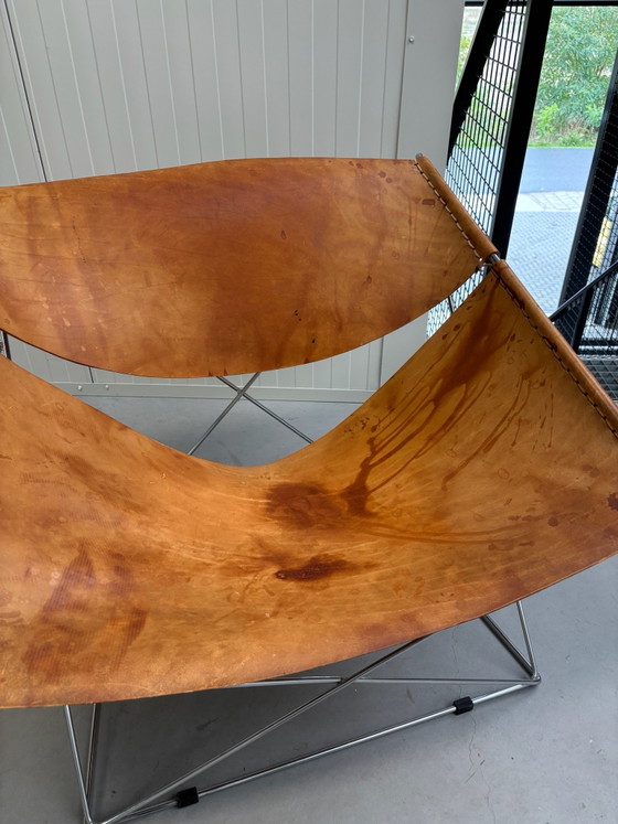 2 chaises Butterfly Artifort, Fauteuils d'appoint, Cuir, Orange (photo 12 sur 15)