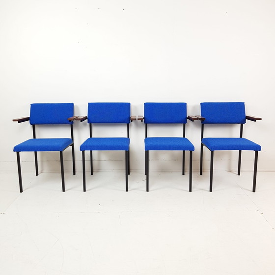 4x Martin Visser SE21 stoel blauw Hallingdal Kvadrat wol – Fauteuils, Metal, Wool (photo 4 of 10)