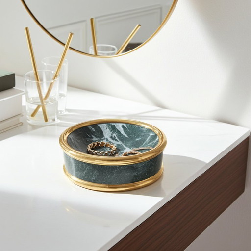 Plato para joyas - efecto mármol verde - fabricado en Italia