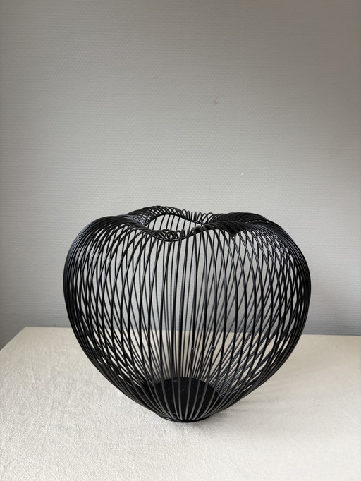 Schwarzes Design Vase Draht Stahl - Neuer Zustand