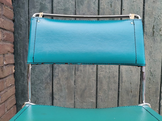 Image 1 of 3x Vintage leather bar stools - style Giandomenico Belotti for Alias