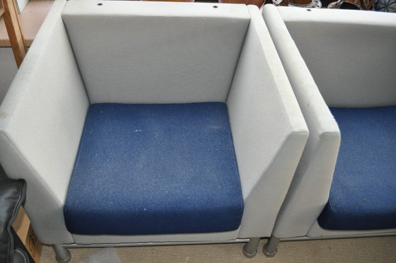 Image 1 of Set di 5 divani monoposto di design Knoll modello Eastside designer Ettore Sottsass (4 con poggiatesta e 1 senza)