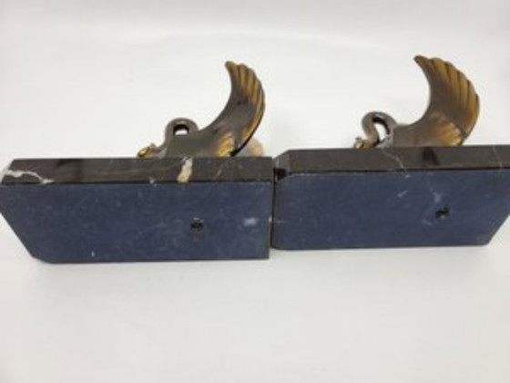 Image 1 of Juego de 2 sujetalibros de escayola y mármol