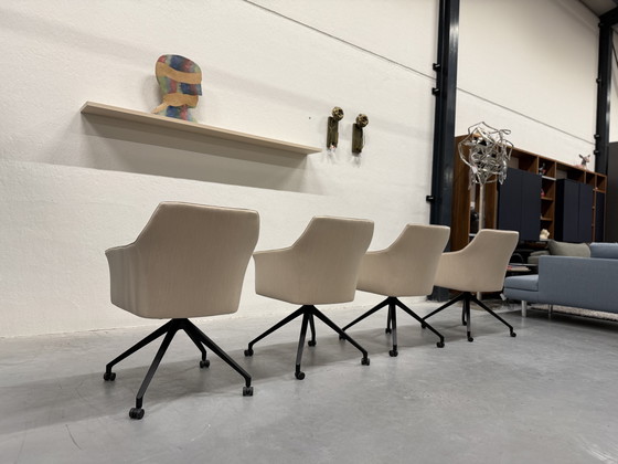 Image 1 of 4 Leolux Mara Twist dining chairs Kvadrat fabric