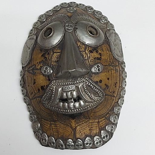 Ritual Tibetan Turtle Shell Mask Kapalas Offering Bowl