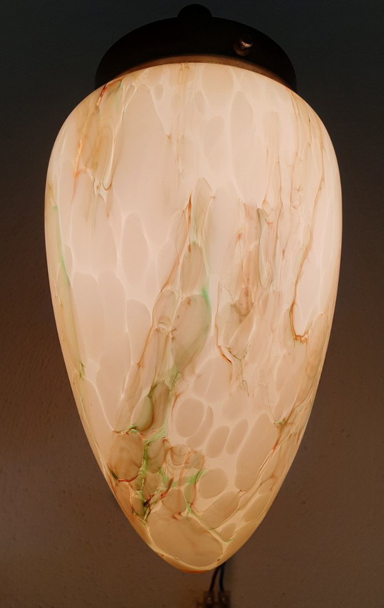 Image 1 of Art-Deco-Wandleuchte aus Opalglas