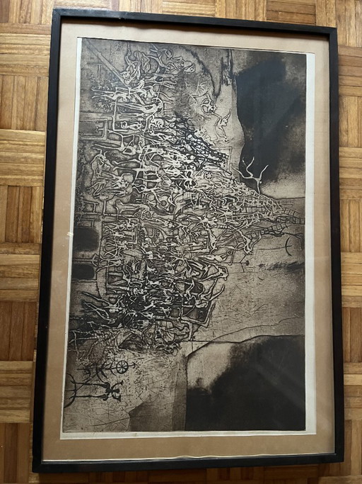 Signed Elmar Gille Artwork Collection in Original Frames (Set of 7) + Illustrated Monograph (1974) – schilderijen tekeningen