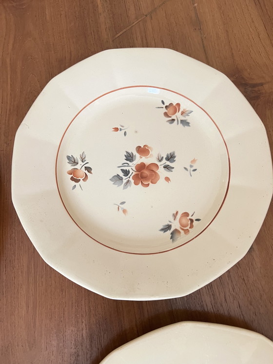 Image 1 of Set von 4 halbhohen Tellern aus Sarreguemines-Steingut - Digoin - Made in France