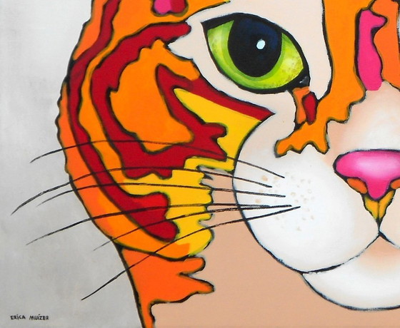 Image 1 of El gato de colores (dibujo a mano)