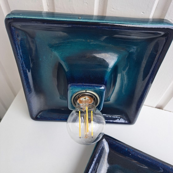 Rare find: 2 Hustadt lamps in petrol green (+ one free) Mid-Century Space Age 1970s – Hustadt Leuchten (photo 9 of 14)