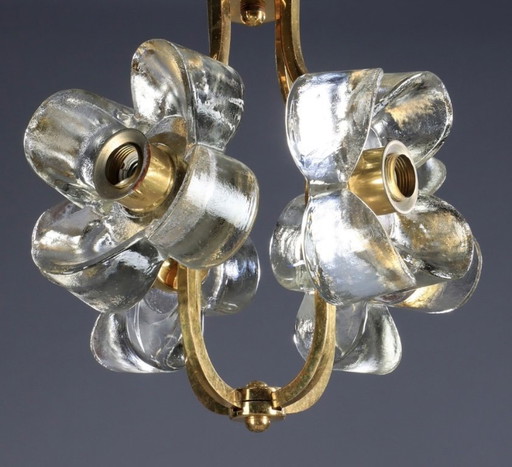 Duitse kroonluchter van zwaar glas