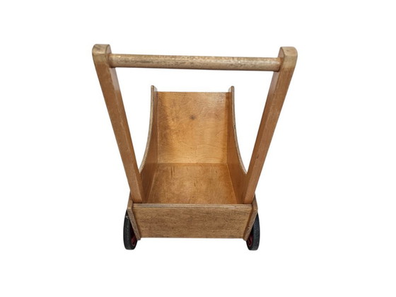 Image 1 of Dutch design - ADO - Wooden toys - Ko Verzuu - Stroller - 'De Stijl' - Gerrit Rietveld inspired - 70's