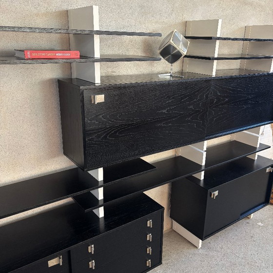 Black and white modular shelving unit with cabinets and shelves, Ejsing Møbel, Wood, Vintage (photo 3 of 10)