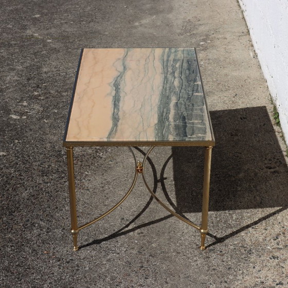 Image 1 of French Vintage Marble Coffee Table - Maison Jansen Lounge Table-Hollywood Regency Style-70s