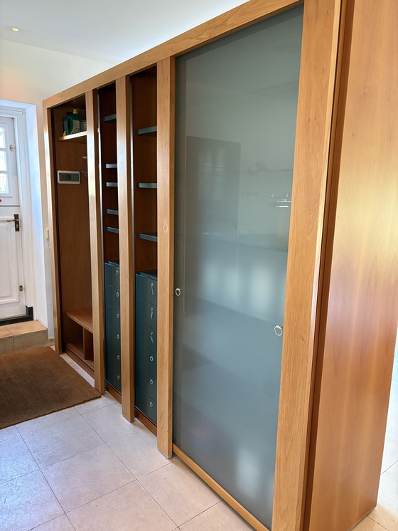 Image 1 of Mobile espositivo e portaoggetti bifacciale - Modernismo italiano in legno e lacca