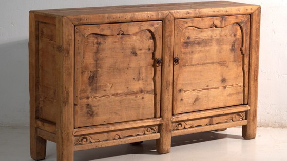 Antique tall sideboard with two doors (c.1920) – High Boards, Wood (photo 3 of 33)