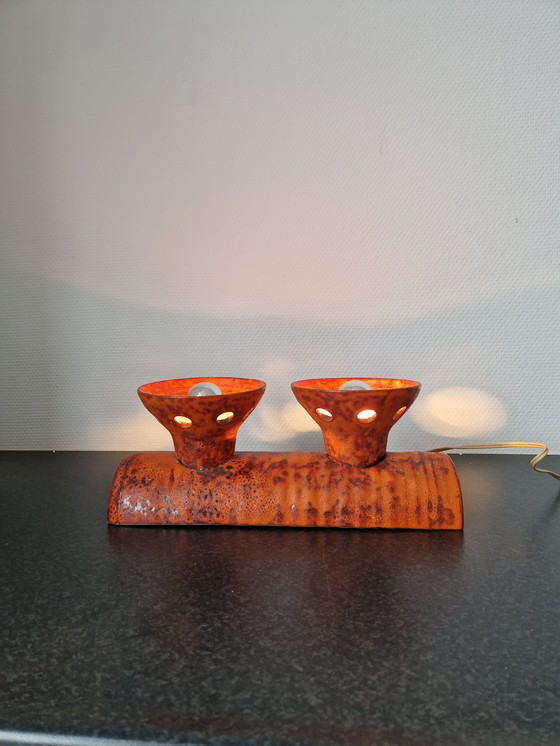 Image 1 of Vintage Ceramic Wall Lamp Brutalist Fatlava Spaceage