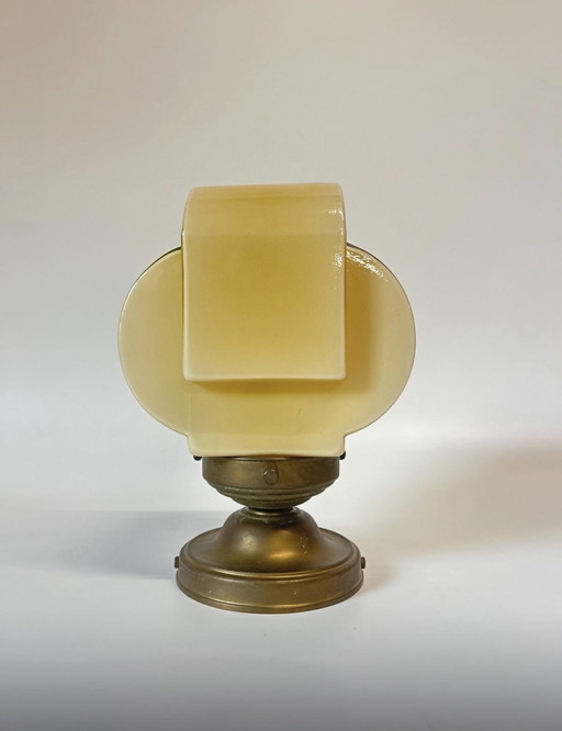 Zeldzame vintage Thabur plafondlamp geel messing houder