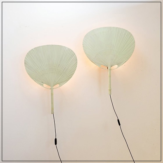 Image 1 of Pair of Uchiwa III sconces by Ingo Maurer for M Design, 1970s