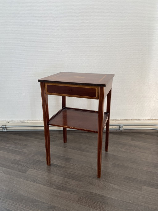 Table d’Appoint Ancienne Marquetée Style Directoire – bijzettafels, Wood
