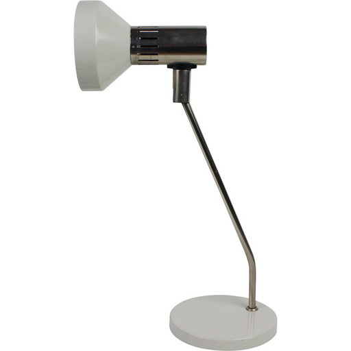 Lampada da tavolo vintage regolabile in metallo e cromo, Cecoslovacchia anni '70