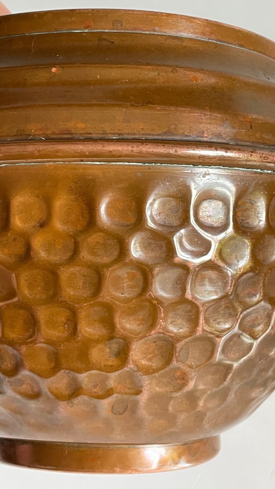 Image 1 of CACHE-POT par VILLEDIEU Cuivre à Patine Vintage