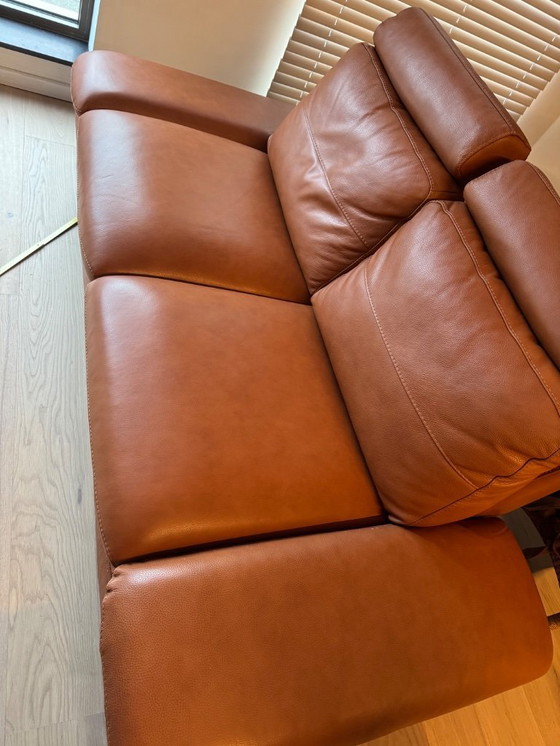 Image 1 of Lederen zetel zo goed als nieuw 