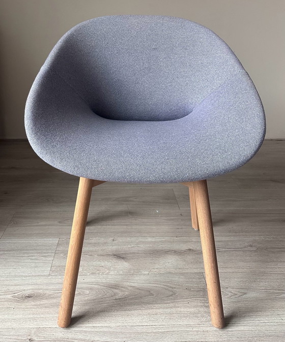 4x Artifort Beso design Dining chairs, Wood, Textile, Grey, Modern (photo 2 of 9)
