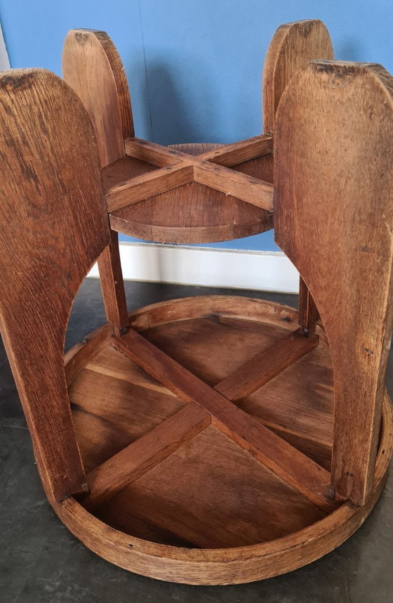 Image 1 of Amsterdam School style side table with star-shaped top