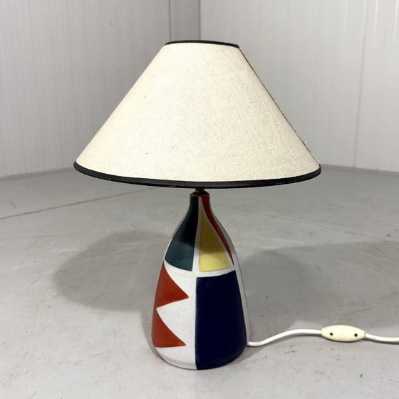 Image 1 of Krösselbach Fayence table lamp by Clare Zänge & Karl-Heinz Löffler 1950's