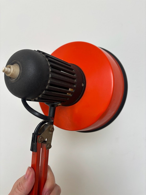 70s Vintage orange architect lamp, working with table clamp, Table lamps, Metal, Red (photo 10 of 15)