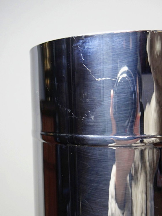 Image 1 of Seau à champagne vintage 80-90's Orfévrerie Jean Couzon en acier inox 18/10